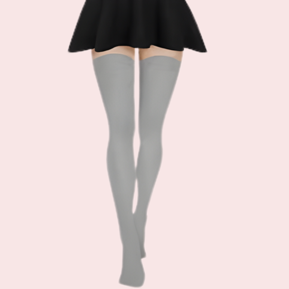 Dual-Shade Thigh-High Sheer Stockings – Pack of 2 (Grey &amp; Black)