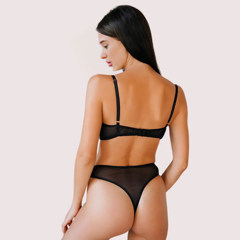 Ruby Whisper See-Through Bra &amp; Thong Set