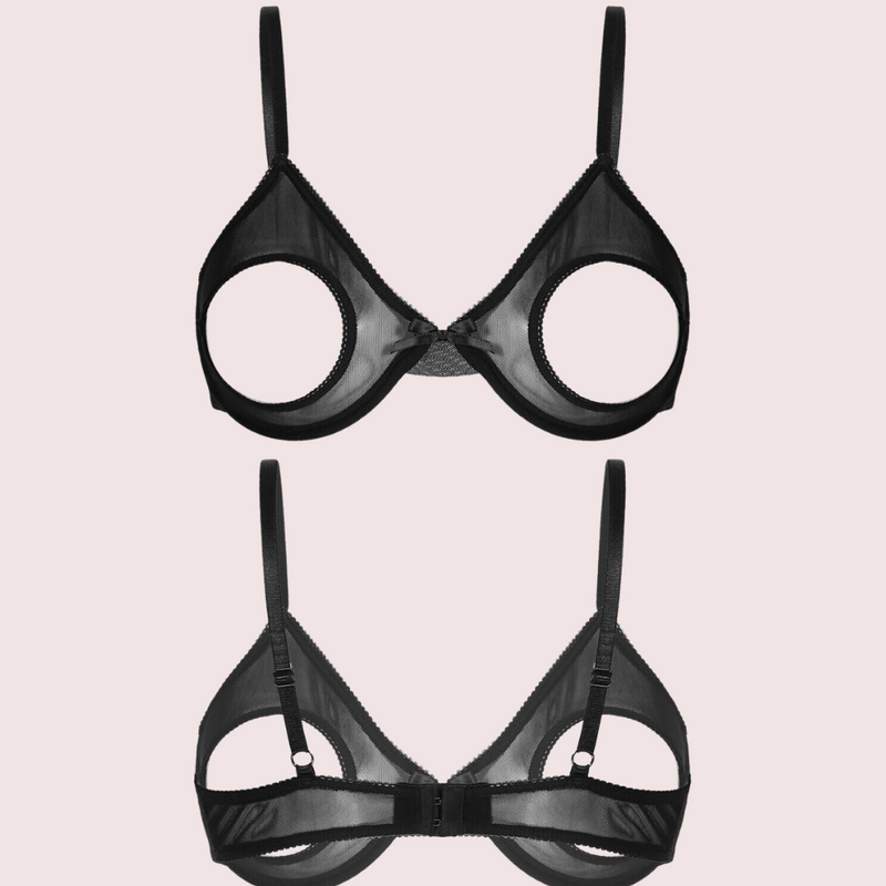 Daring & Sexy Sheer Open Cup Bralette