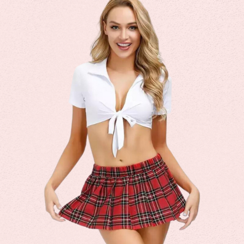 French Daina Babydoll’s School Costume Set with Luxury Panty Gift
